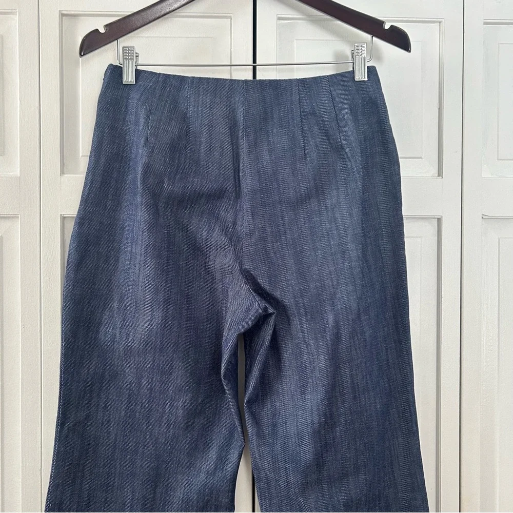 LOFT Button Trim Wide Leg trousers in Refined Denim 4P - Picture 5 of 15